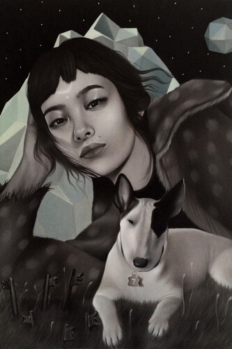 Seven Moods, Seven keys, dettaglio, 60 x 70 cm, olio su tela, dorothycircusgallery