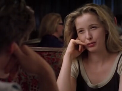 Celine, played by Julie Delpy, mimics talking on the phone