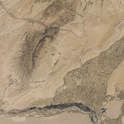 Imagen satelital de la provincia de Surjandaria, en el sur de Usbekiztán, utilizada para investigaciones arqueológicas
