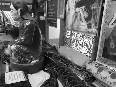Bago, Snake Pagoda, il venerato pitone di 103 anni, lungo 5.60 metri, reincarnazione di un monaco