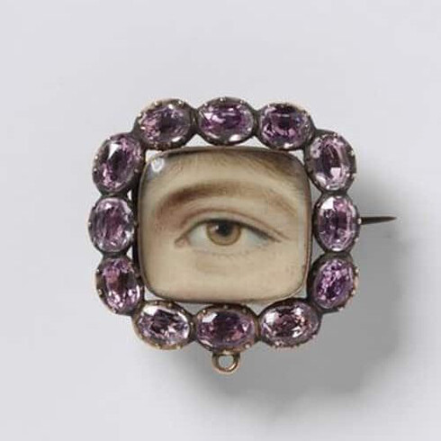 Eye miniatures, lover’s eyes. Miniatura del 1800 circa, conservata al V&A di Londra, UK
