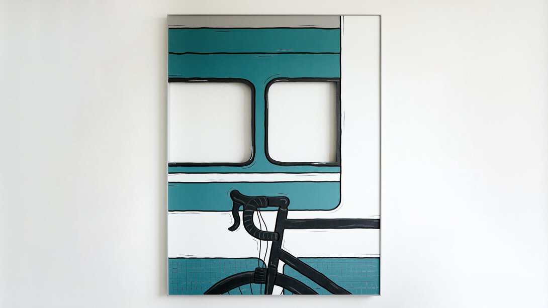 Milly Peck, Alternative Means of Travel, 2020. Emulsion on Valchromat, coloured pencil, wood. 113 x 86 x 4 cm. Courtesy of VITRINE
