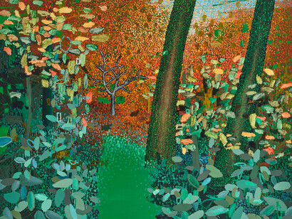 Ross Caliendo, Untitled (green spot), 2024. Courtesy of Ross + Kramer Gallery