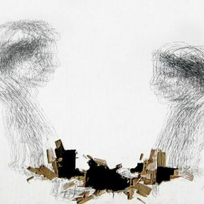 "Double Portrait and a Fourth Hand" 2013. Installation view. The Aldrich Contemporary Art Museum. CT