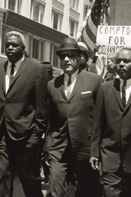 Jackie Robinson and others march for civil rights in San Francisco in the 1960's