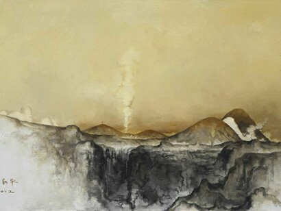 Su Xinping, Grey No. 7, 2012, oil on canvas, 160 x 250 cm