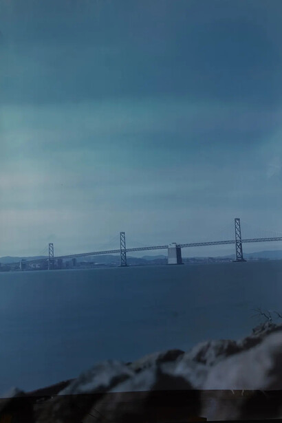 John Chiara, Avenue of the Palms facing the Bay Bridge, Treasure Island, 2024. Courtesy of Jackson Fine Art 