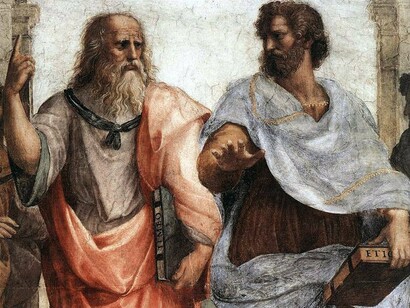 Platone e Aristotele, Raffaello, Scuola di Atene, particolare