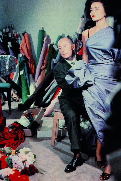 Christian Dior with model Sylvie, circa 1948. Courtesy of Christian Dior
