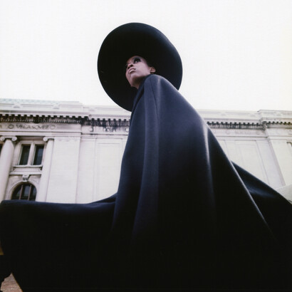 Gösta Peterson, Naomi Sims for The New York Times FASHIONS OF THE TIMES, Sunday, August 27, 1967, (variant exposure) archival inkjet print, printed 2014, paper 14-3/8x11 inches, signed in pencil on verso. Copyright Estate of Gösta Peterson, Courtesy Deborah Bell Photographs, New York