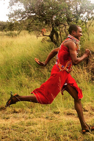 John Metui training in the Chyulu Hills at Campi ya Kanzi