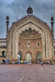 The "Turkish Gate" popularly known by the name "Rumi Darwaza" is a historical landmark in the city of Nawabs, Lucknow, India