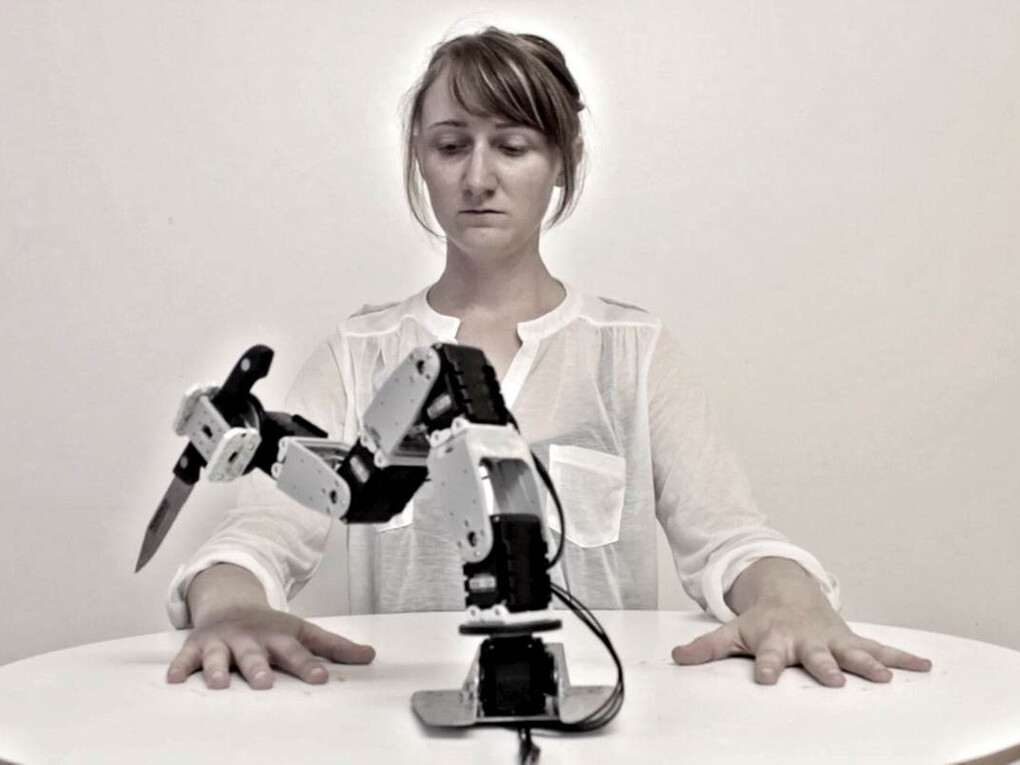 Nelmarie du Preez, to stab, 2013, Single channel video with sound [still], Image courtesy of the artist