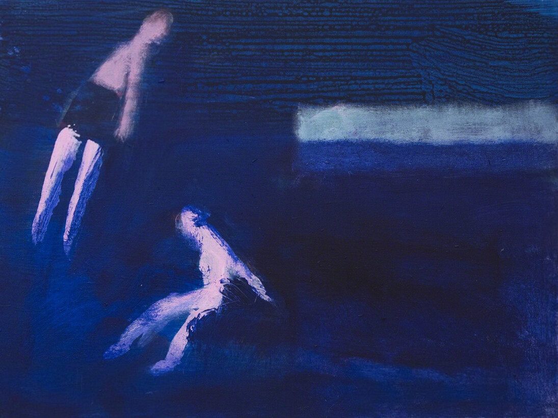 Katherine Bradford, Two Swimmers, Ultra Marine, 2016. Courtesy of Sperone Westwater