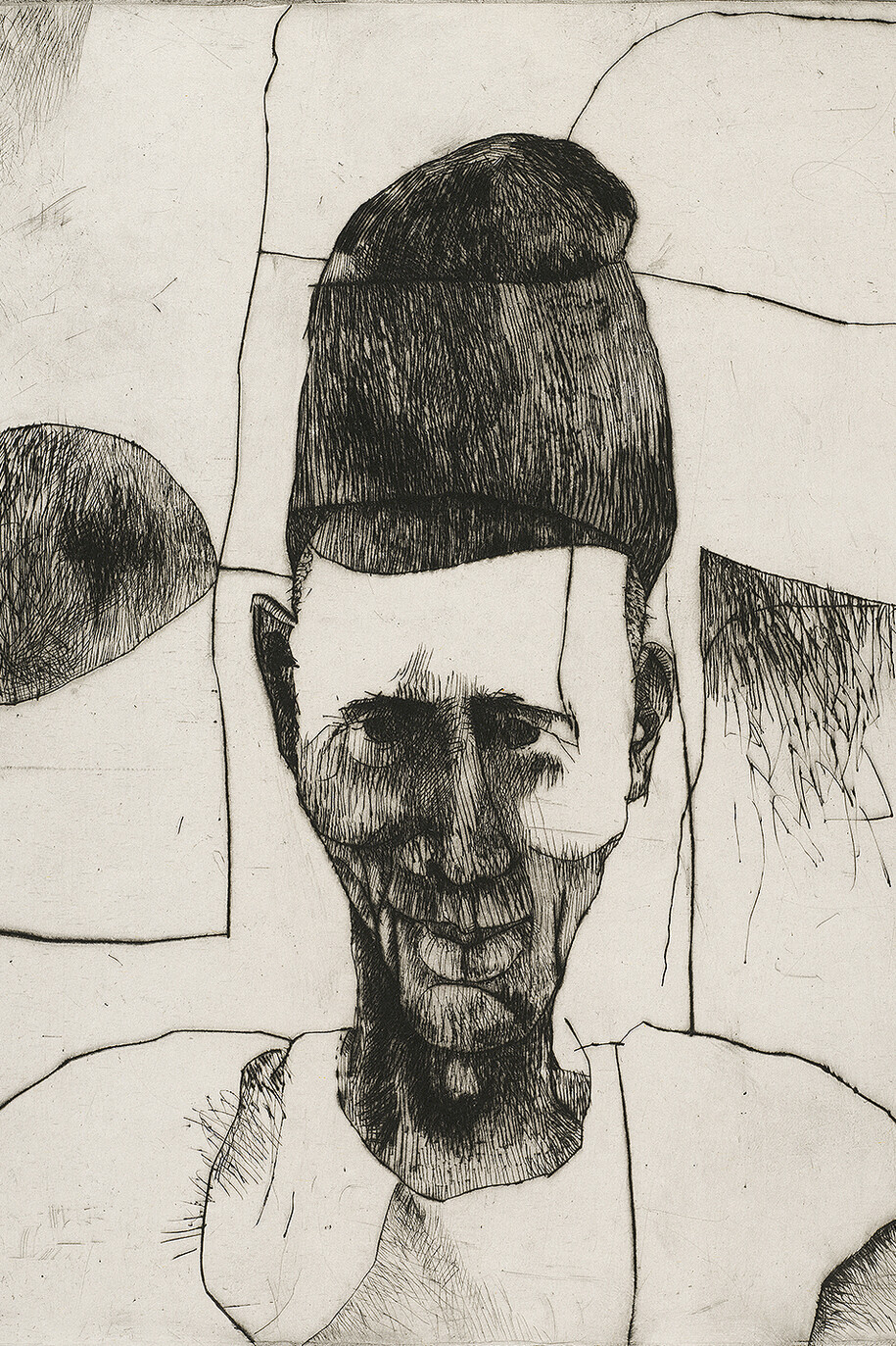 Martin Puryear. Gbago, 1966. Drypoint on ivory wove paper. Courtesy of the artist. © Martin Puryear, Courtesy Matthew Marks Gallery.
