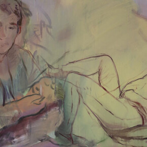 Jakub Čuška, The lost dandy, painting in exhibition (detail). Courtesy of Jiri Svestka Gallery