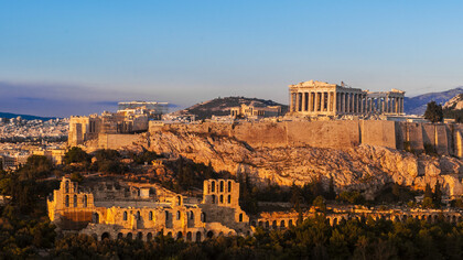 Restos de la Acrópolis en Atenas, Grecia