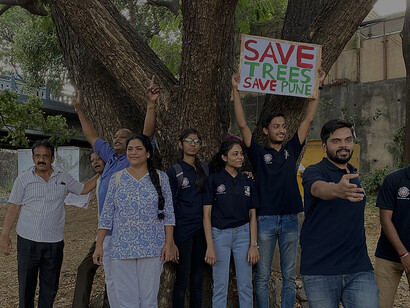The Chipko Andolan 2023, a protest held on the banks of the Mutha River in Deccan, Pune, aimed to save thousands of trees from being cut down for a new river rejuvenation project under the Pune Municipal Corporation, India