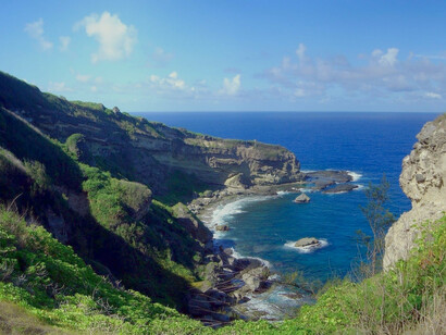 Vista de las islas Marianas, mar de Filipinas y océano Pacífico