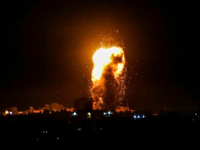 Night bombings on Gaza