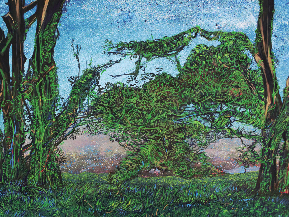 Paula Pohli, Green in Blue tempera