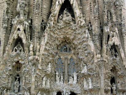 Barcelona. Detalle de la fachada de la Sagrada Familia