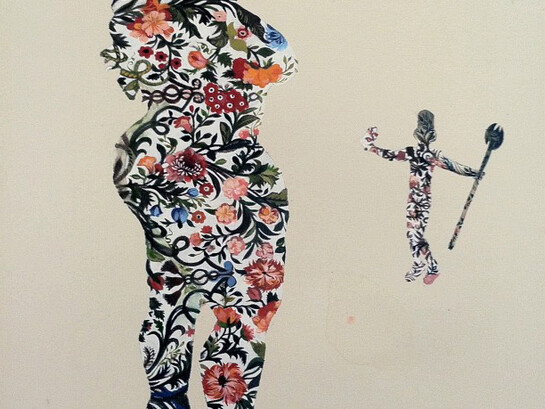 Firelei Báez,Man Without a Country (aka anthropophagist wading in the Artibonite River) (detail), 2012