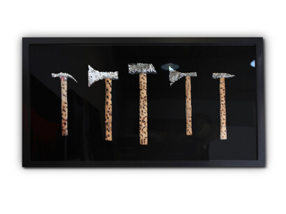 Wu Yuren, Heritage No. 2, 2015, metal, wood, glass, 22 7/8 x 40 1/2 x 4 inches (58 x 103 x 10 cm)