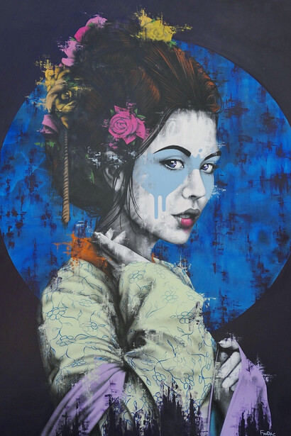 Fin DAC, Yuansu, 2017 Acrylic and spraypaint on canvas, Jewel Goodby Contemporary