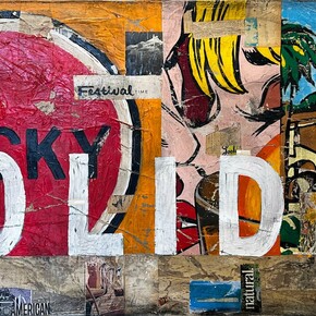 Greg Miller, Holiday (detail),
Acrylic, Collage 36 x 72 in. Courtesy of the artist and JoAnne Artman Gallery