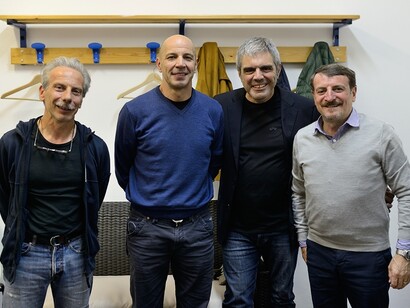 Ruggero Pegna con Aldo, Giovanni e Giacomo