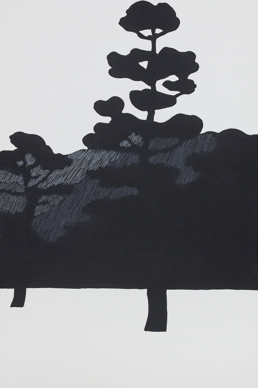 Nobuyuki Takahashi, Pine Tree in Uji, 2015, Acrylic and colored pencil on canvas, 31 3/5 x 20 9/10 in.