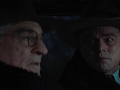 William Hale (De Niro) e Ernest Burkhart (Di Caprio) nel film Killers of the flower moon di Scorsese, 2023