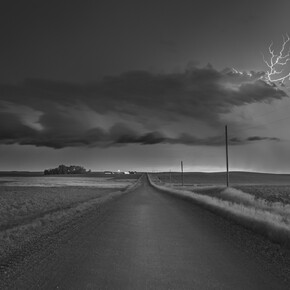Mitch Dobrowner, Farm House, 2022, archival pigment ink print, 14x20 inches, edition of 15; 20x30 inches, edition of 25; 34x50 inches, edition of 5. Courtesy the artist and Catherine Couturier Gallery