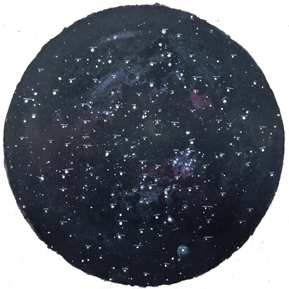 MindScape-2, Diametre 50cm, encre sur papier aquarelle, Courtesy Galerie Magda Danysz