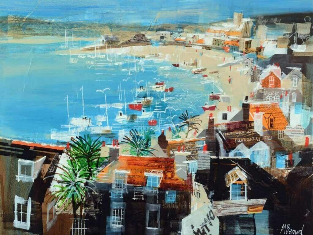 Mike Bernard RI, St Mary's Isle of Scilly, mixed media on canvas, 16 x 20 ins (41 x 51 cms)