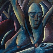 Georg Philipp Wörlen, Waldmännchen, 1922
Olio su tela, 60.5 x 45, dettaglio