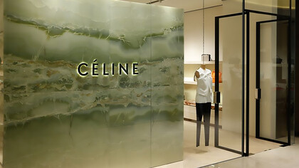 The exterior of the Celine store features a minimalist design that reflects the brand’s refined and modern aesthetic
