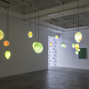 Slavs and Tatars, Hang Don't Cut, installation view, Tanya Bonakdar Gallery, Los Angeles, 2023, photo by Jeff Mclane. Courtesy of the artist and Tanya Bonakdar Gallery, New York / Los Angeles