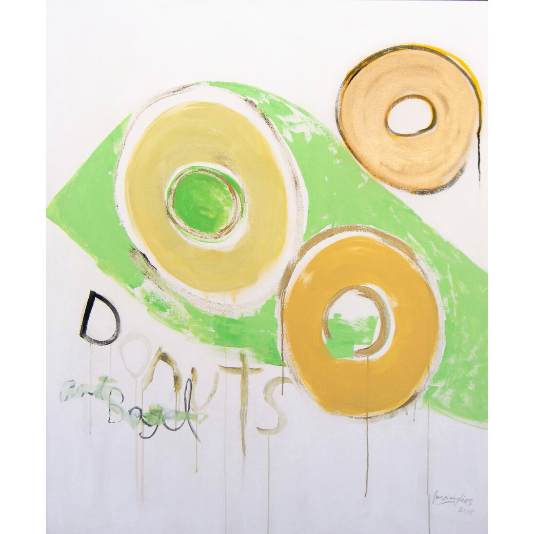 Paintings from the Donut Series, 2015, acrylic on canvas, 60 x 72 inches