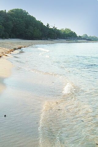 White sand of Patar Beach, Pangasinan, Philippines
