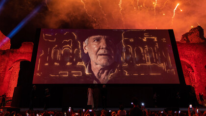 Taormina, Sicilia, Italia. La pellicola "Indiana Jones e il quadrante del destino" è stata presentata in anteprima italiana alla 69esima edizione del Taormina Film Fest (dal 23 giugno al 1 luglio)