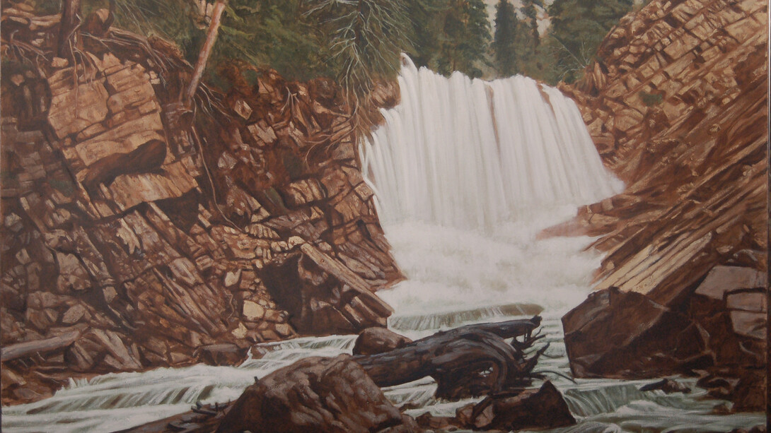 Cascade Sketch, 2014 24 x 30 oil on canvas by Mark Beard