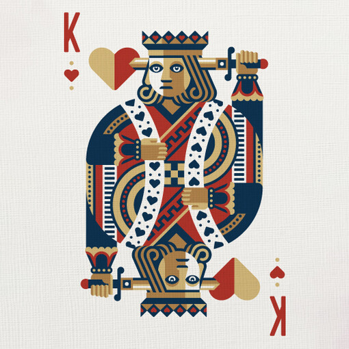 Rey del palo de corazones en una baraja inglesa