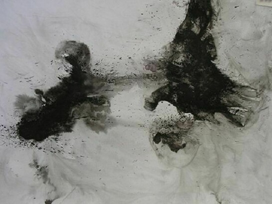 Terri Moore, Swarm #3, Ink on Yupo paper, 20x26