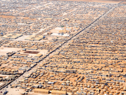 An aerial view of the Za'atri Refugee Camp