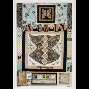 Renée Borkow, Flutter, 27”x20”x1, collage. Courtesy of the Viridian Artists Gallery