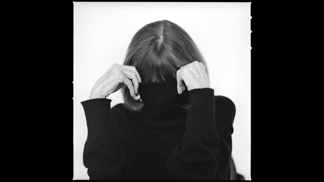 Brigitte Lacombe, Joan Didion, New York, 1996, 1996, black-and-white photograph, 16×20 inches, courtesy of the artist and Lacombe, Inc. Courtesy of PAMM