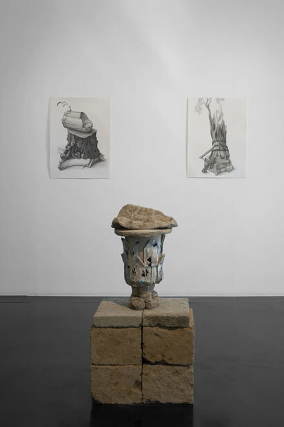Rodrigo Torres, Água mole em pedra dura (Little strokes fell great oaks), exhibition view. Courtesy of A Gentil Carioca  
