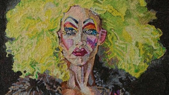 Jamie Vasta, Raya Light (detail), 2013, glitter on wood, 21 x 16.5 inches